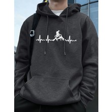 Ecg Bisiklet Off-Road Baskı Erkek Tişörtü Kış Cep Kapşonlu Moda Polar Sıcak Gevşek Kazaklar R