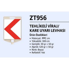 Zeplin ZT956 – Tehlikeli Viraj / Kare Uyarı Levhası
