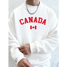Kanada Baskılı Bayraklı Erkek Kapüşonlu Üstleri Sonbahar Bol Sweatshirt Hip Hop Yuvarlak Yaka