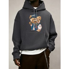 Gentleman Tech Control Teddy Bear Baskılı Erkek Cep Polar Uzun Kollu Sonbahar Renkli Spor Giy