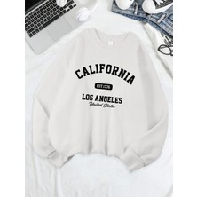 California Los Angeles Est 1776 Baskılar Tişörtü Kadın Bisiklet Yaka Temelleri Kapüşonlular G