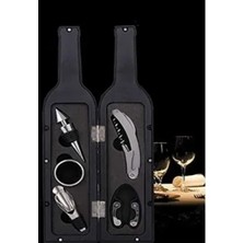 Marsilyan 5 Parça Çelik Şişe Açacağı Seti Dekoratif Kılıf ile Şık Hediye Seti , Wine Opener Gift Set