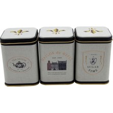 Braventa Collection -ERB25V3 Kare Metal Saklama Kabı 87X87X125, 3 Lü Set, Azura (Azura)