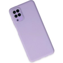 Olinea Newface Galaxy A22 Kılıf Lansman Glass Kapak - Lila