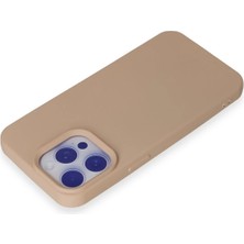Epilons Newface Iphone 15 Kılıf Nano Içi Kadife Silikon - Pudra