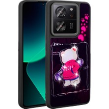 Zore Xiaomi Mi 13T Kılıf Parlayan Kabartmalı Ikonik Figürlü Zprb Amas Silikon Kapak-Siyah