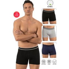 Özkan Underwear Özkan 11226 3'lü Paket Erkek %95 Pamuklu Likralı Süprem Kumaş Karışık Renk Esnek Rahat Boxer Şort