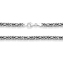 Inure Jewelry Gümüş Kral Zincir - 7 mm Köşeli