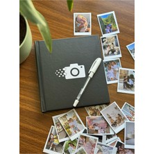 Baski Burada Anı Albümü 25 cm x 21 cm Plastik Çerçeveli Siyah Renkli Fotoğraf Defteri