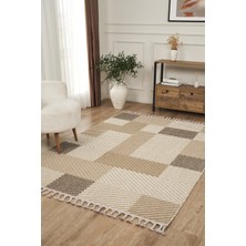 Konfor Halı Beverly 2212 Krem Halı Iskandinav Bukle Hav Toz Vermez Halı Yolluk Salon Koridor Oturma Odası Halısı