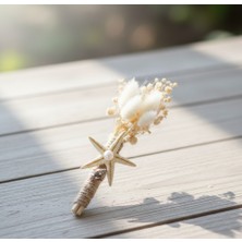 Soil Handmade Deniz Yıldızlı Damat Yaka Çiçeği ,yaka Iğnesi