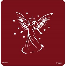 Airbrush Tattoo Yıldızlı Kanatlı Melek Yapışkanlı Stencil Süsleme ve Boyama Kalıbı