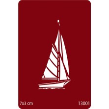 Airbrush Tattoo Yelkenli Gemi Yapışkanlı Stencil Süsleme ve Boyama Kalıbı Şablon