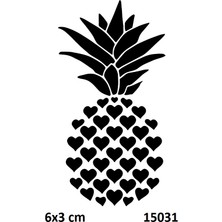 Airbrush Tattoo Kalpli Ananas Yapışkanlı Stencil Süsleme ve Boyama Kalıbı