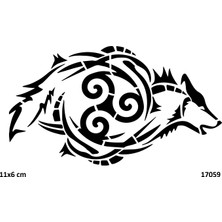 Airbrush Tattoo Dairesel Kurt Yapışkanlı Stencil Süsleme ve Boyama Kalıbı