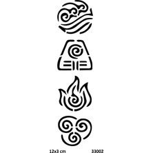 Airbrush Tattoo Kampçı Sembolü Yapışkanlı Stencil Süsleme ve Boyama Kalıbı