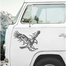 Sticker Dizayn Kartal Sticker - Eagle Beşiktaş Kanatlı Uçan Kartal Sticker - Araba Oto Motosiklet Karavan Cam Sticker - 00326
