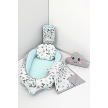 Umaybebek 5 Parça - Bebek Uyku Yatağı, Baş Yastık, Bebek Pikesi, Yorganı, Dekoratif Bulut Yastık