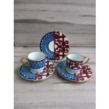 Konyax Olıvıa 4 Parça 2 Kişilik Porselen Türk Kahvesi Fincan Takımı