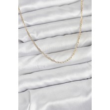 Mustran cm 14K Gold Renk Ataç Zincir Model 60 cm Kadın Kolye