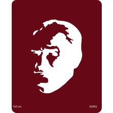 Airbrush Tattoo Atatürk Silüet Yapışkanlı Stencil Süsleme ve Boyama Kalıbı