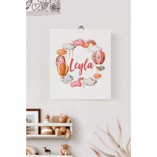 Lilabio Isme Özel Çocuk Odası Kanvas Tablo Balon (17X21 Cm)