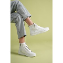 Analin Shoes Kadın Hakiki Deri Günlük Fermuarlı Spor Bot