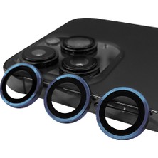 Zore iPhone 15 Pro Max Uyumlu Zprb Cl-07 Kamera Lens Koruyucu-Midnight