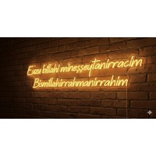 Neonled "euzu Besmele" Neon LED Yazı Dekoratif Aydınlatma (147X29 Cm)