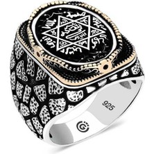 Fumeyabi Gümüş Süleyman Mührü Oval Erkek Yüzük