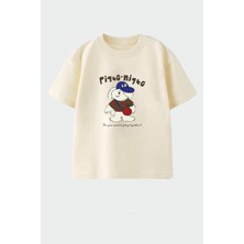 Monila Erkek Çocuk Pamuklu Bisiklet Yaka Baskılı T-Shirt