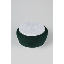 Sarıkhane Namaz Sarığı - Yeşil Kumaş - Beyaz Takke - Düz Sarım - Nâli Şerif - 5 Metre