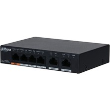 Kaia Life Dahua PFS3006-4GT-60-V2, 4 Port, Gigabit, Poe 60W, 2 Port Uplink, Yönetilemez, Masaüstü Switch