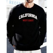 Kaliforniya Batı Yakası Baskılı Sonbahar Kazak Çift Spor Polar Sweatshirt Sokak Modası Sokak