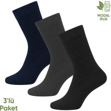 Pro Çorap Modal İplik Erkek Soket Çorap - 3 Çift - Dikişsiz - Atlas - 18002 - Set 3