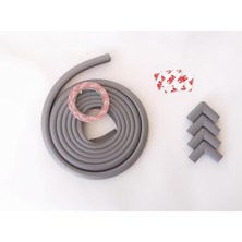 Hype Store Agubugu Baby - Slim (Ince) Kauçuk 2 Mt. Kenar + 4 Adet Köşe Koruyucu Set - Gri