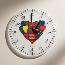 Zerya Sevgililere Özel Kalp Tasarımlı Duvar Saati