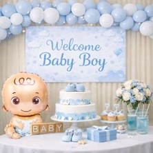Bkmc Party Erkek Bebek Baby Shower Konseptli Brandalı Set Ful Set Lüks Set Yeni Doğan Parti Seti Süsü