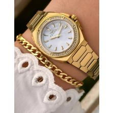 Ferro Sarı Çelik Kordon Kadın Kol Saati FL43026A-B 3ATM Su Geçirmez 2 Yıl Garantili Hediyepaketli