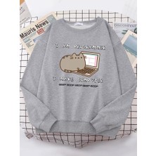 Ben Programcı Bilgisayarı Yapıyorum Komik Kedi Kadın Hoody Kore Moda Kazak Sokak Rahat Giysil