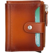 Shoplet Buğz Deri Cüzdan ve Kartlık, Mekanizmalı, 10 Adet Kart Bölmeli, Efektli Taba