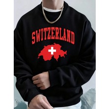 Switzerland Swiss Flag Printing Men Hoodies Autumn Fleece Warm Sweatshirts Casual Loose Crewn