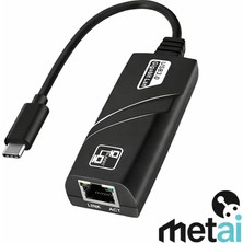 Metai USB Type-C To Ethernet Dönüştürücü 1000 Mbps | USB 3.0 Gigabit Lan Adaptör | Macbook, Laptop, Tablet Uyumlu Hızlı Internet Adaptörü