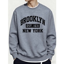 Brooklyn New York City Baskılar Kışlık Günlük Kapüşonlu Üst Erkek Polar Günlük Kazak Temeller