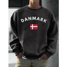 Danimarka Bayrağı Baskılar Erkekler Spor Yumuşak Kazak O-Boyun Tüm Maç Kazaklar Sonbahar Renk