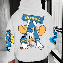 Donald Duck Cool Pattern Erkek Kapüşonlu Üstü Sonbahar ve Kış Yeni Koleksiyon Erkek ve Kadın