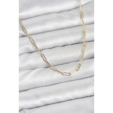 SHC4200 Bfs cm 14K Gold Renk Pirinç Ataç Zincir Kadın Kolye