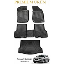 Black Gold Renault Symbol 2013-2018 Uyumlu 3D Oto Paspas ve Bagaj Havuzu Set Premium