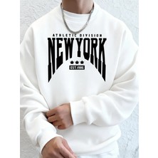 Athletic Division New York Est 1986 Baskı Erkekler Sonbahar Modası Kapüşonlu Üst Uzun Kollu T