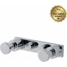 Premium Pirinç Lotus 2'li Bornozluk Mat Siyah